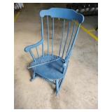 Vintage solid wood painted rocking chair, spindle Vintage solid wood painted rocking chair, spindle