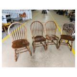 4 dark oak curved back dining chairs 4 dark oak curved back dining chairs