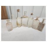 7 assorted vintage antique glass bottles 7 assorted vintage antique glass bottles