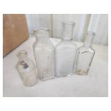 4 vintage antique glass bottles medicine, etc 4 vintage antique glass bottles medicine, etc