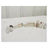 7 vintage antique glass bottles - perfume, 7 vintage antique glass bottles - perfume,