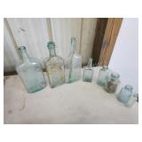8 assorted vintage antique blue glass bottles 8 assorted vintage antique blue glass bottles