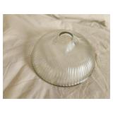Vintage clear glass ribbed light fixture shade, Vintage clear glass ribbed light fixture shade,
