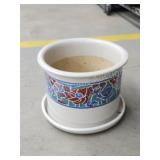 Decorative glazed stoneware 10-in planter Decorative glazed stoneware 10-in planter