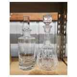 Two vintage crystal glass decanters Two vintage crystal glass decanters