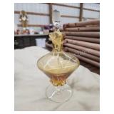 Vintage amber 8-in stemmed glass Vintage amber 8-in stemmed glass
