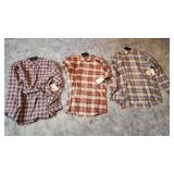 3 NEW Schmidt Mens Workwear flannel shirts, size L
