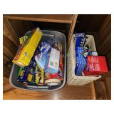 Miscellaneous plastic storage bags, Saran wrap,