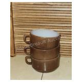 3 vintage Fire King soup bowls