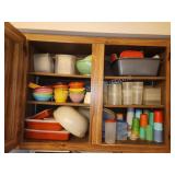 Kitchen cabinet clean out - vintage Tupperware,
