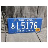 State of Michigan Great Lakes blue license plate