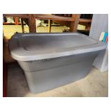 Sterilite 30 gallon plastic storage tote, Gray