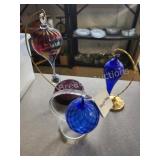 3 decorative hanging glass bulbs