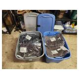 2 Sterilite 18 gallon storage totes with large