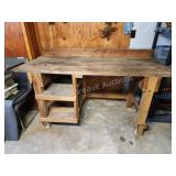 Custom built solid wood garage workbench, 31.5 x