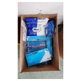 New vinyl gloves, adult washcloths, etc