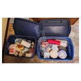 2 Rubbermaid storage totes - candles, votives, etc
