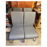 4 Polished Chrome Vinyl upholstered Dining chairs