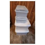 4 assorted clear view storage totes