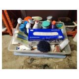 Storage tote with assorted bathroom and