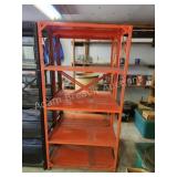 5-tier metal storage shelving unit, orange