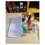 Sterilite storage tote with assorted command
