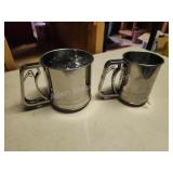 2 stainless steel flour sifters