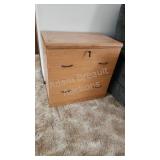 Oak 2-drawer filing cabinet