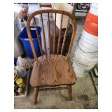 Oak curved back dining chair