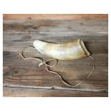 Vintage authentic cattle horn bugle decor