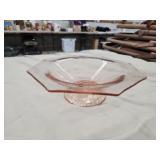 Vintage pink depression glass octagon 8.75-in