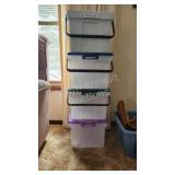 4 Rubbermaid plastic file totes