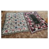 2 throw blankets- garden and rabbit themed