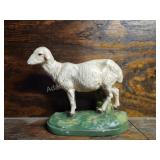 Vintage large chalkware sheep figurine, does have