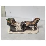 Vintage Mr Ceramics Horse & Buggy figurine,  USA