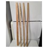4 vintage wooden yardsticks - Thomas economy
