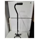 Metal adjustable 4-footed walking cane