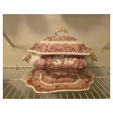 Vintage Mason's Vista Pink ironstone transferware