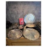 Miscellaneous silver plated serving trays
