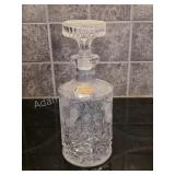 Vintage cut crystal liquor decanter with a