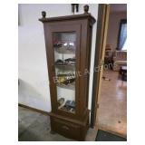 Vintage antique painted solid wood curio cabinet,