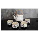 Japanese-Inspired Cherry Blossom Ceramic Tea Set