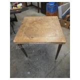 Vintage Inlaid Wood Folding Card Table