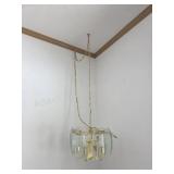 Vintage Brass Swag Lamp with Clear Glass