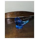 Blue Glass Bird of Happiness Figurine.