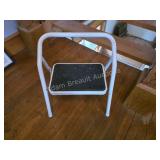 Tricam White Metal Folding One Step Stool. This