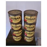 VINTAGE YUBAN COFFEE TIN CANS LOT OF 8