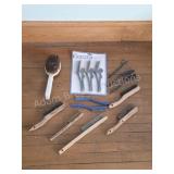 Lot of 12+ Assorted Wire & Scrub Brushes. Large