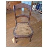 Vintage Cane Seat Wooden Chair. Classic wooden