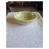 VINTAGE STUDIO POTTERY COLANDER WITH GREEN AND